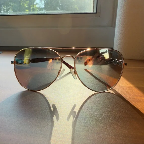 Michael Kors Gold Aviator Sunglasses - Picture 1 of 5